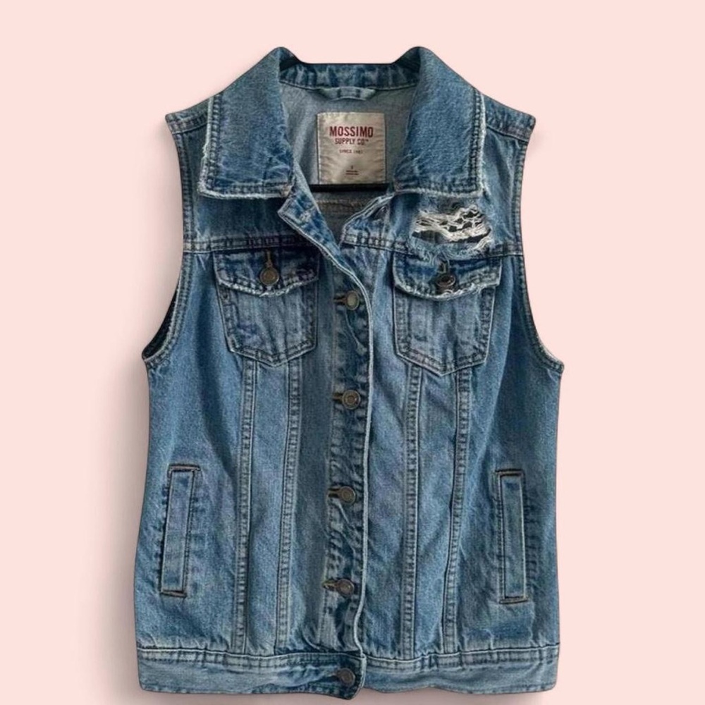 Women’s Mossimo Y2K Distressed Jean Vest Small